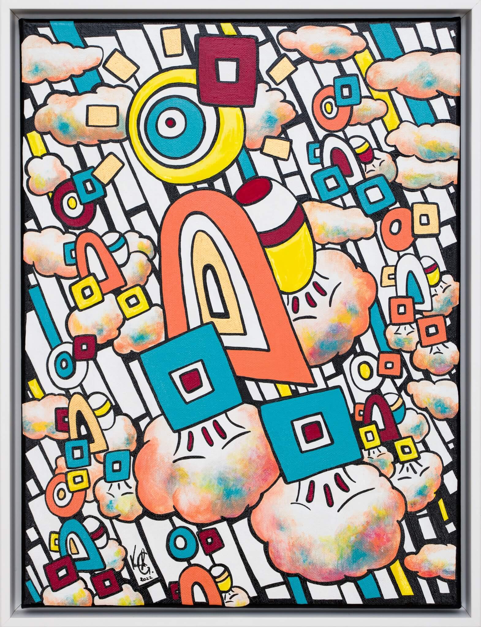 Veronika Spleiss "Taking Off with Playfulness" 2022 40×30 cm acrylic and lacquer on canvas