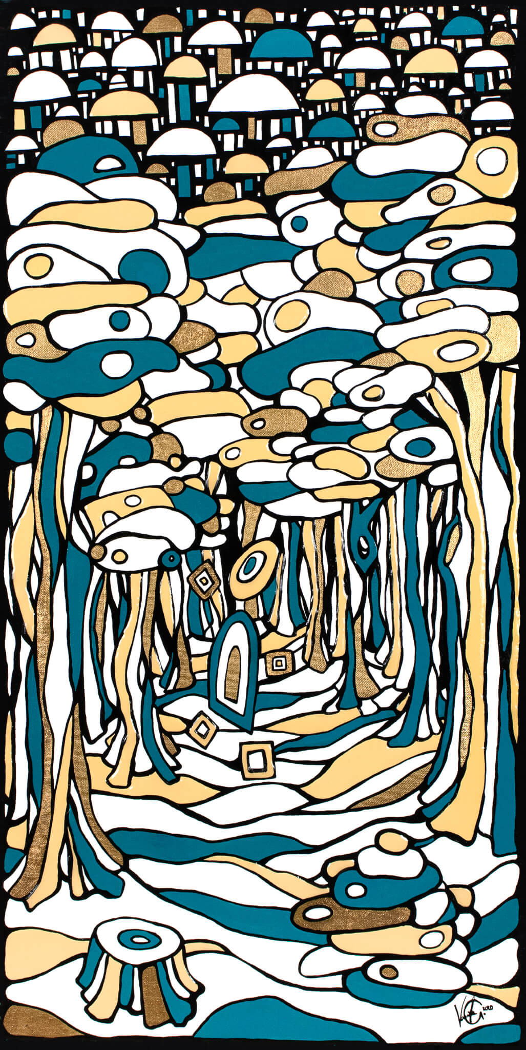 Veronika Spleiss "Der Waldspaziergang" 2020, 80x40 cm, gestohlen im Jahr 2022