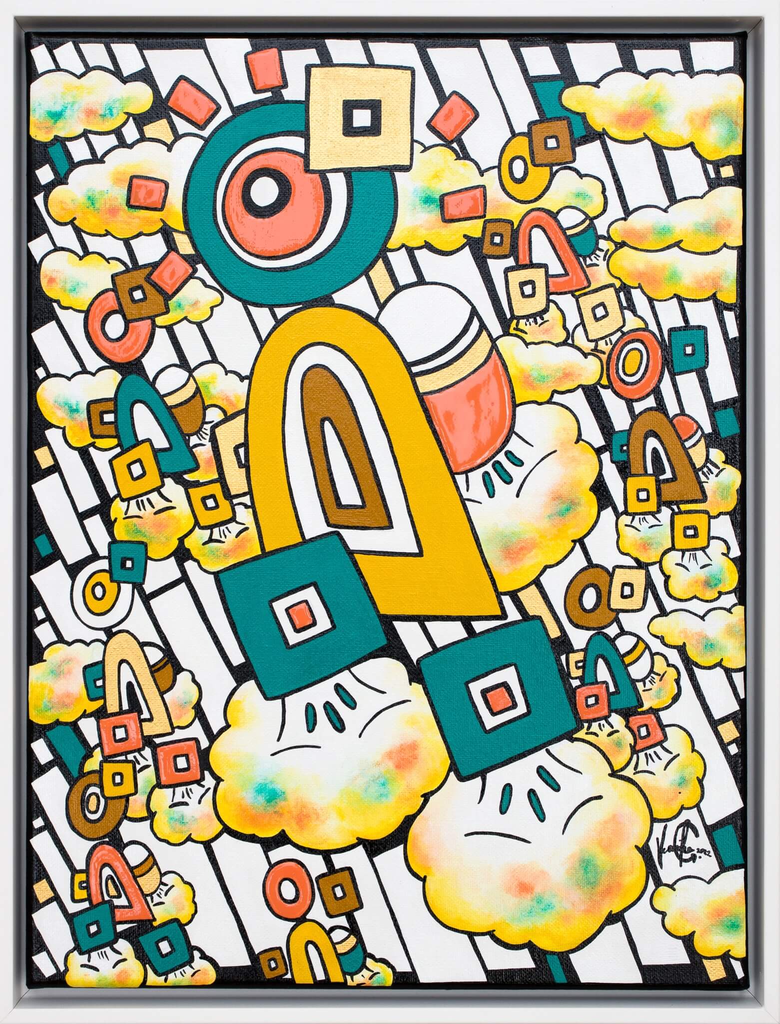 Veronika Spleiss "Taking Off with Optimism" 2022 40×30 cm acrylic and lacquer on canvas