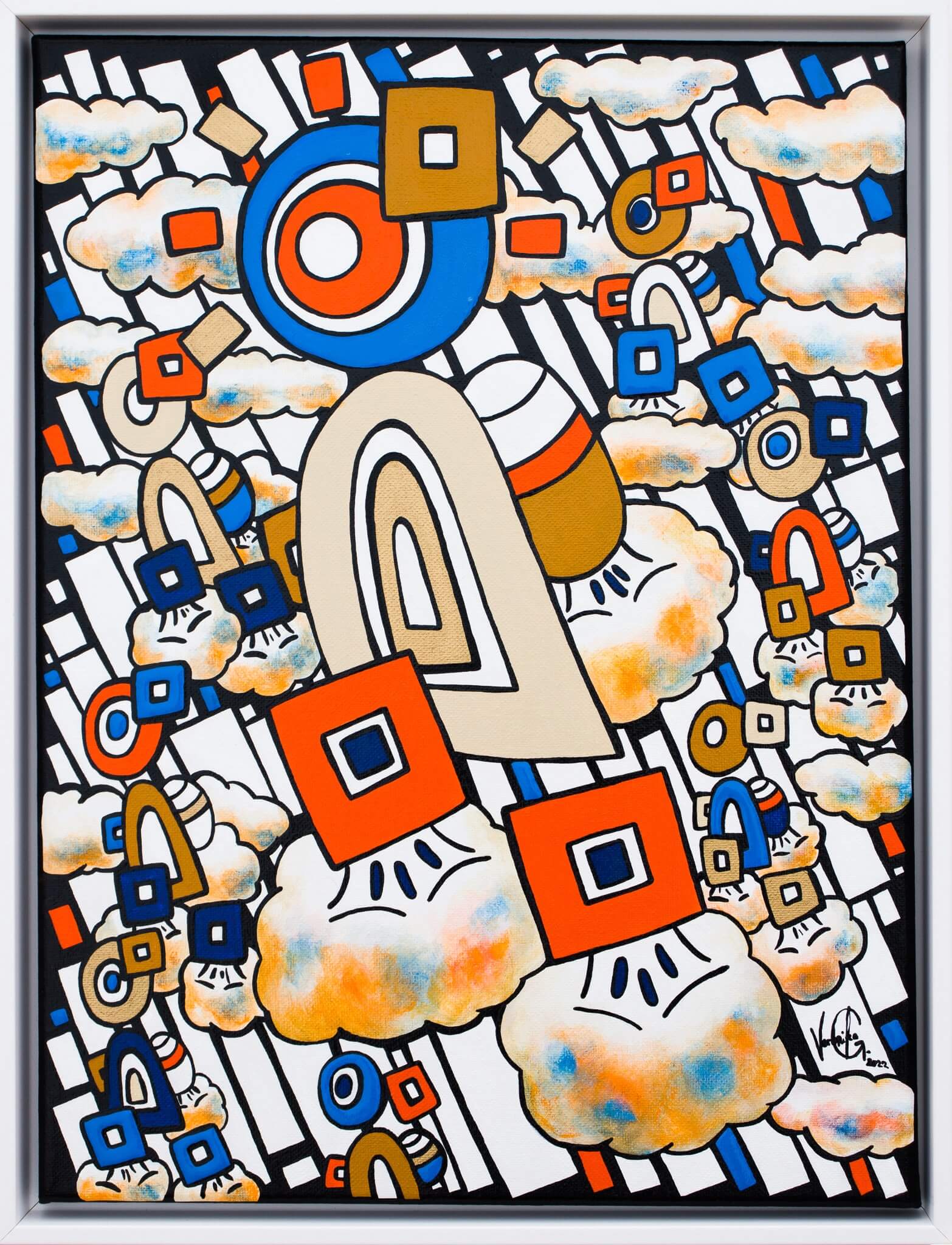 Veronika Spleiss "Taking Off with Energy" 2022 40×30 cm acrylic and lacquer on canvas, Private Collection Germany