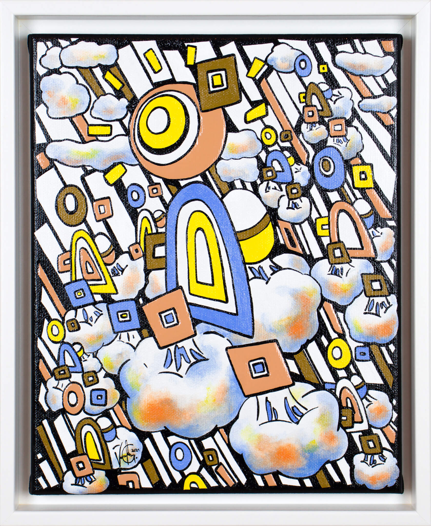 Veronika Spleiss "Taking Off" 2021 24x18 cm acrylic and lacquer on canvas, Private Collection Germany