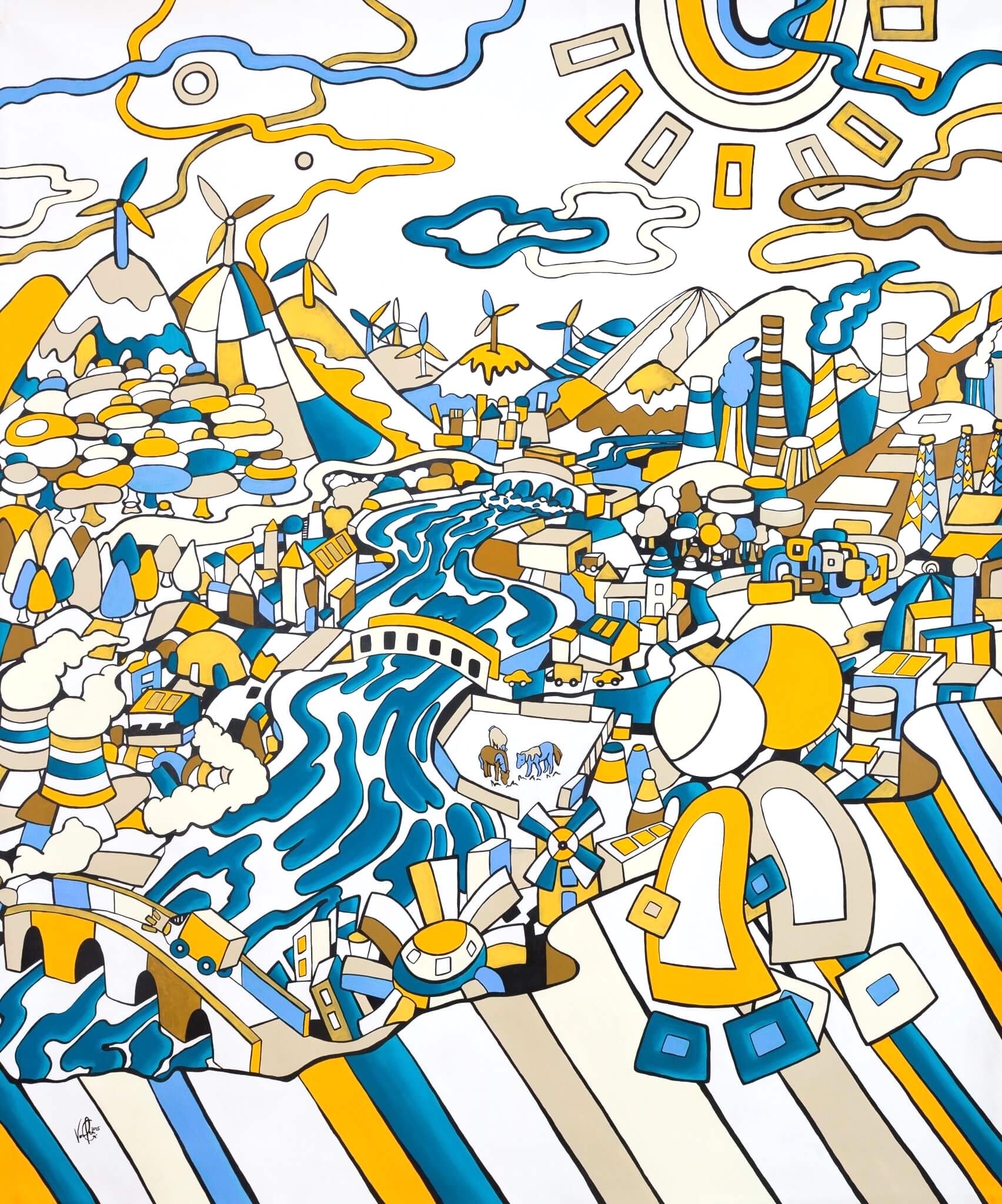 Veronika Spleiss "Energieleben" 2025 160x135 cm, Acryl auf Leinwand