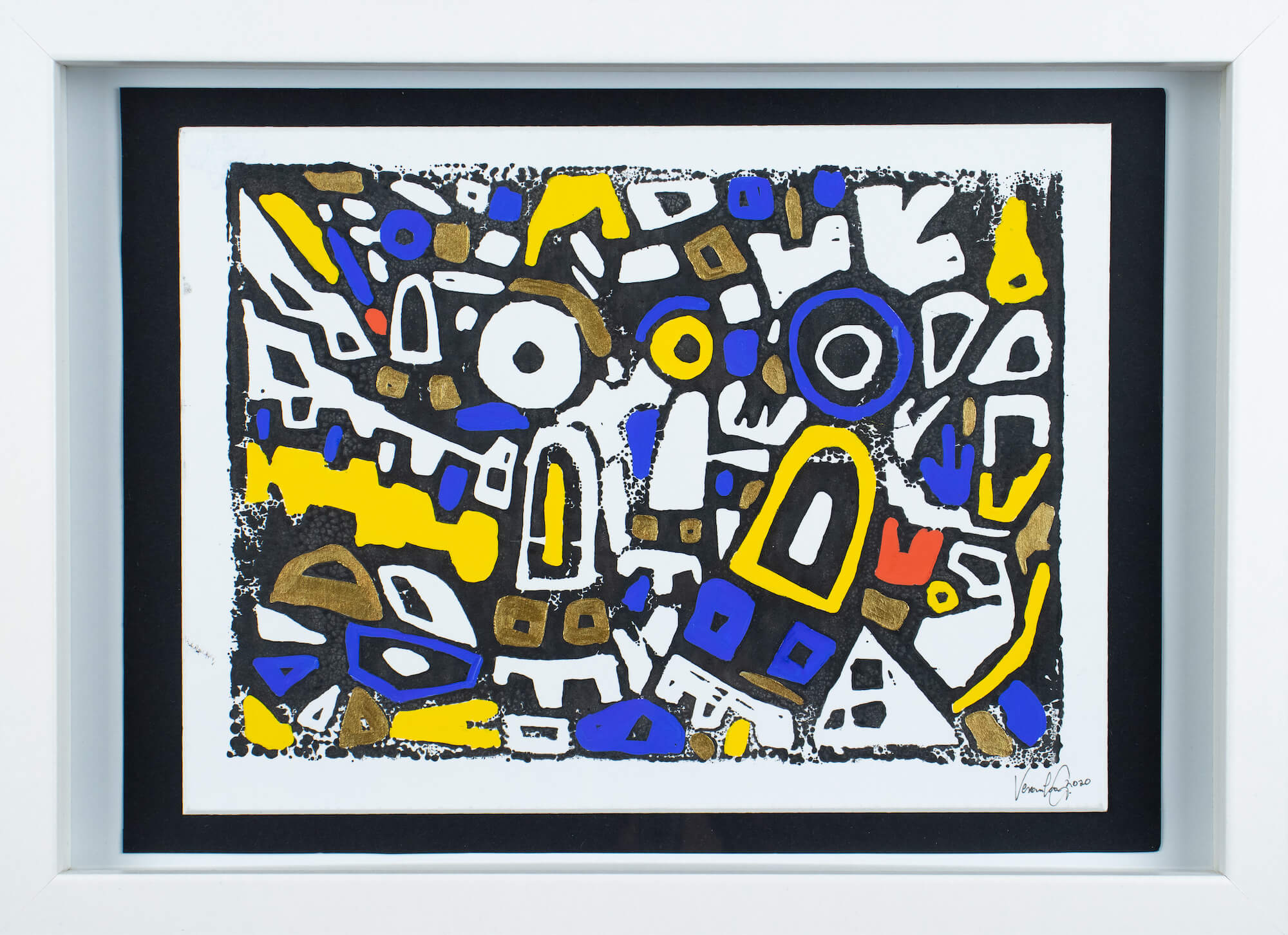Veronika Spleiss "Die Suche" 2020 32x23 cm, Linolschnitt auf Karton, Privatsammlung Deutschland