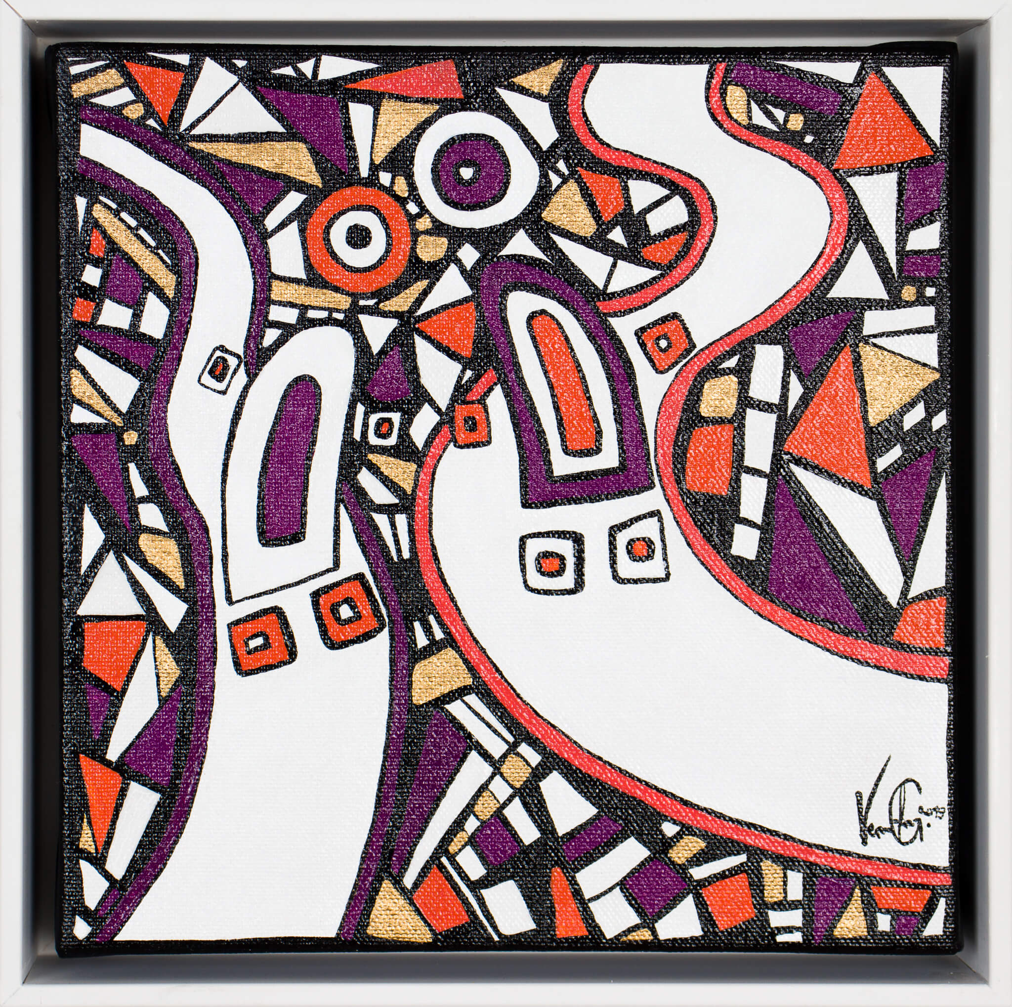 Veronika Spleiss "Geschwungene Wege" 2019 20x20 cm Acrylic on canvas