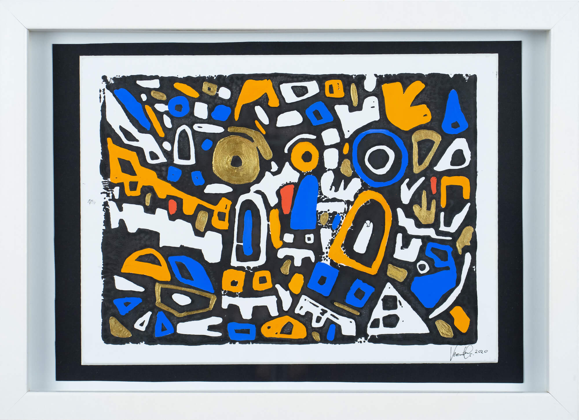 Veronika Spleiss "The Search" 2020 32x23 cm, Linocut on cardboard, Private Collection Germany