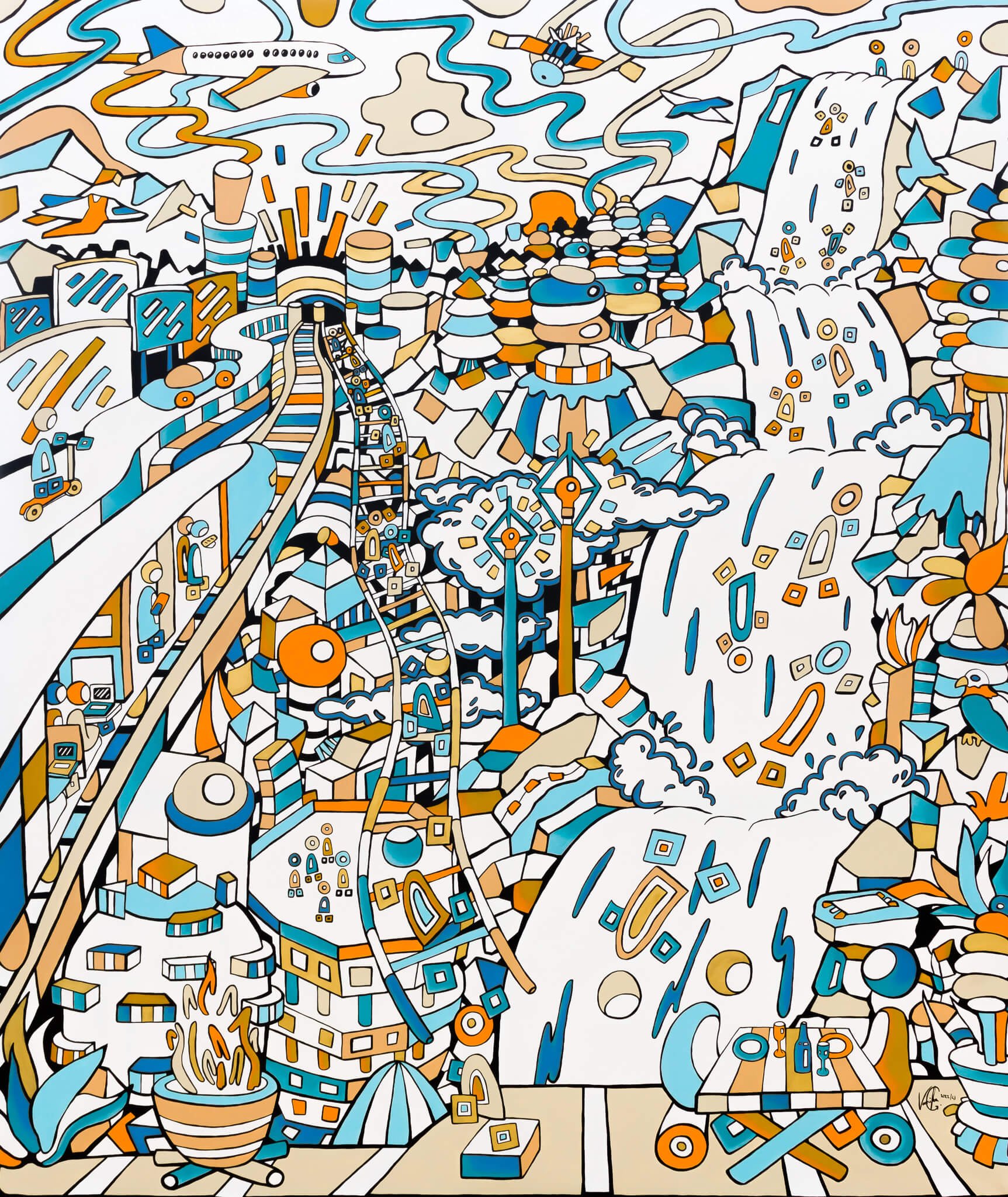 Veronika Spleiss "Achievement Life" 2022 160x135 cm Acrylic on canvas