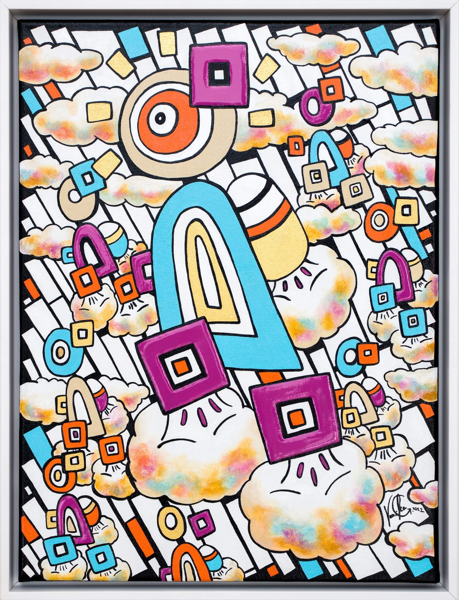 Veronika Spleiss "Taking Off with Gentleness" 2022 40×30 cm acrylic and lacquer on canvas