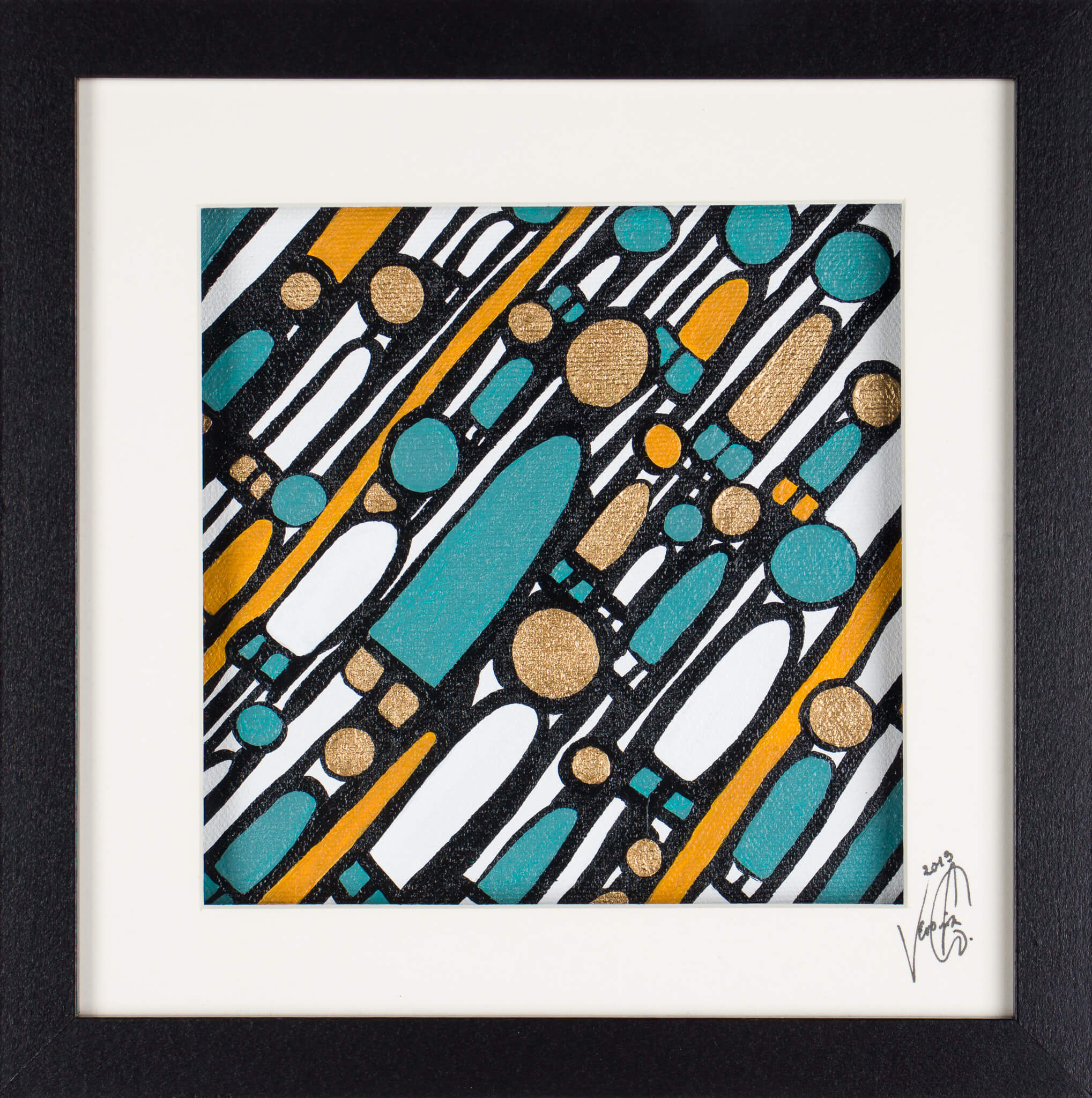 Veronika Spleiss "To the Top" 2019 20x20 cm, Acrylic on cotton, Private Collection Germany
