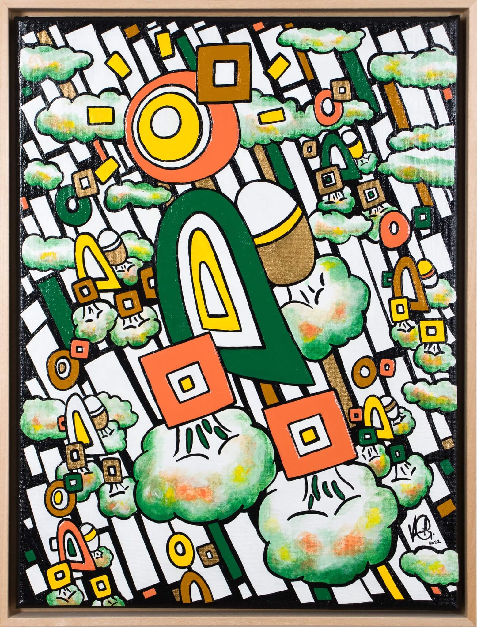 Veronika Spleiss "Taking Off with Confidence" 2022 40×30 cm acrylic and lacquer on canvas