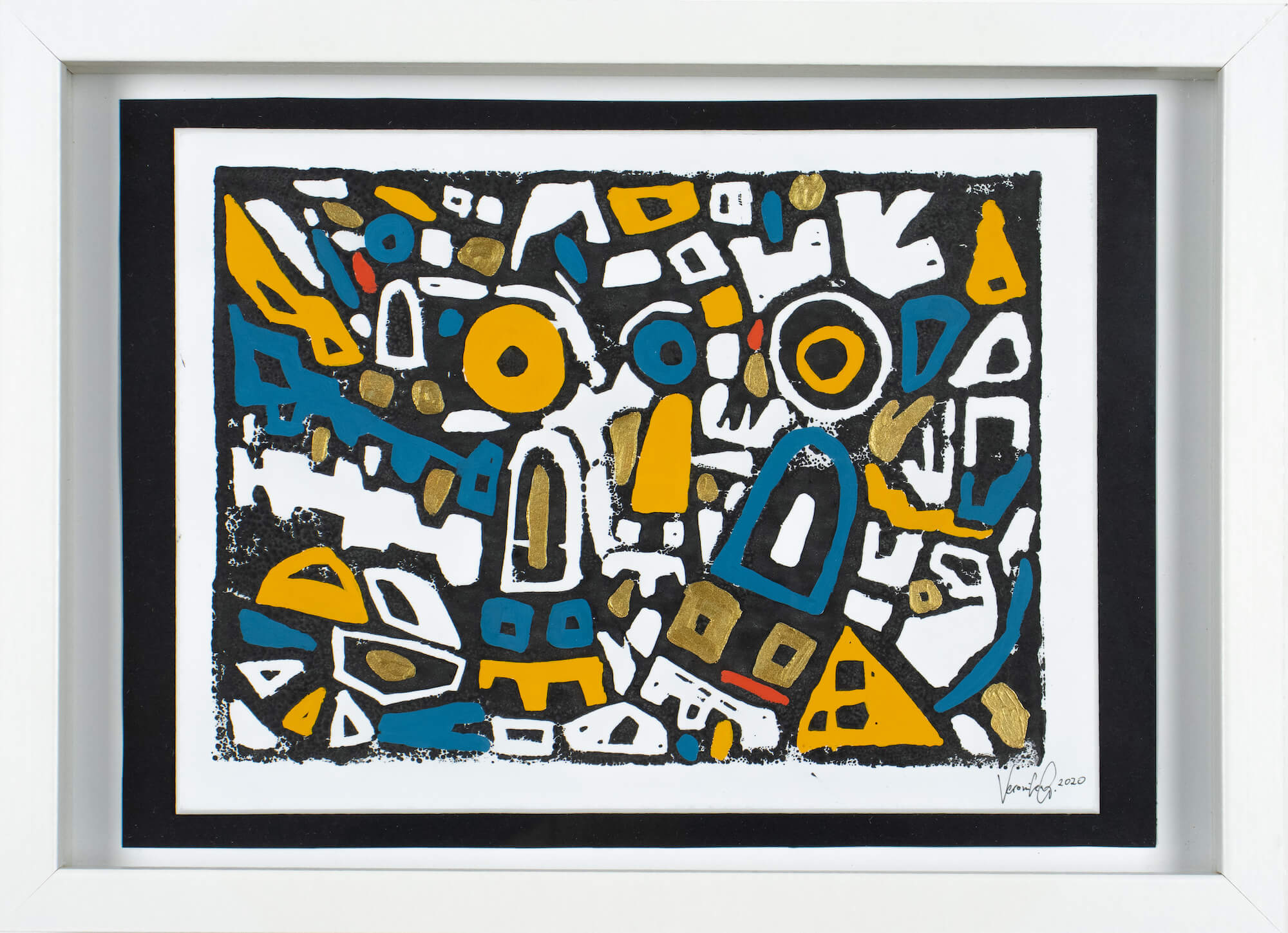 Veronika Spleiss "The Search" 2020 32x23 cm, Linocut on cardboard, Private Collection Germany