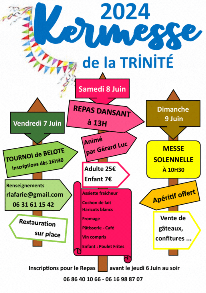 Les 7, 8 et 9 juin prochains : tous à la Kermesse de la Trinité