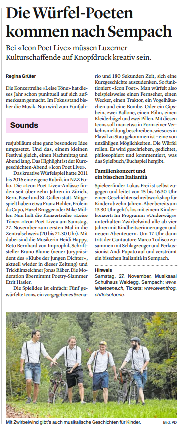 25. November 2021: Luzerner Zeitung, Vorschau