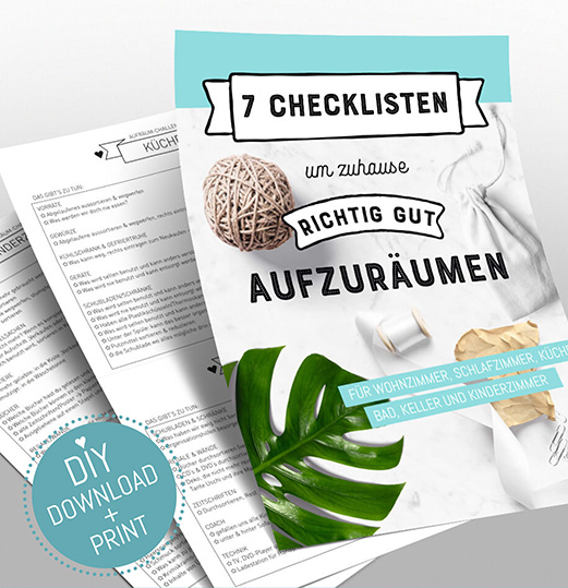 7 kostenlose Checklisten um zuhause richtig gut aufzuräumen. www.alles-zum-ausdrucken.de