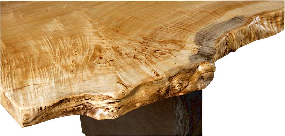 Moderner Design Holztisch aus extravaganter Maserpappel Naturholz mit besonderer Naturcharakteristik, moderne Designertische besondere Naturholztische