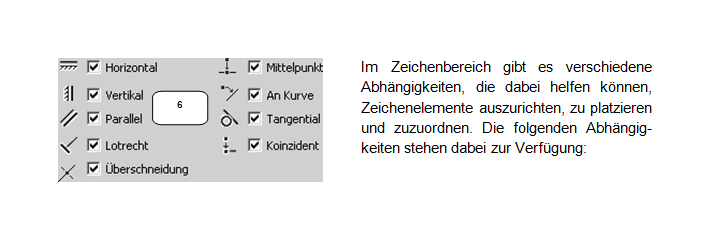 Verwenden der Abhängigkeiten im Skizzenbereich von Inventor