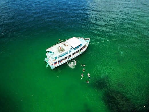 Aerial view of Scuba Diving Boat in Phu Quoc| Rainbow Divers Vietnam PADI Dive Center Phu Quoc