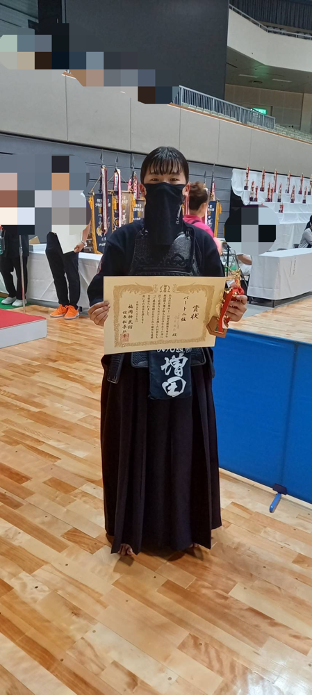 第41回　神武館旗争奪少年剣道個人選手権大会　　　　　　中学生女子の部　パート２位