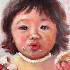 ノリコミシマの描く人物画、油絵、norico mishima’s portrait oil painting.