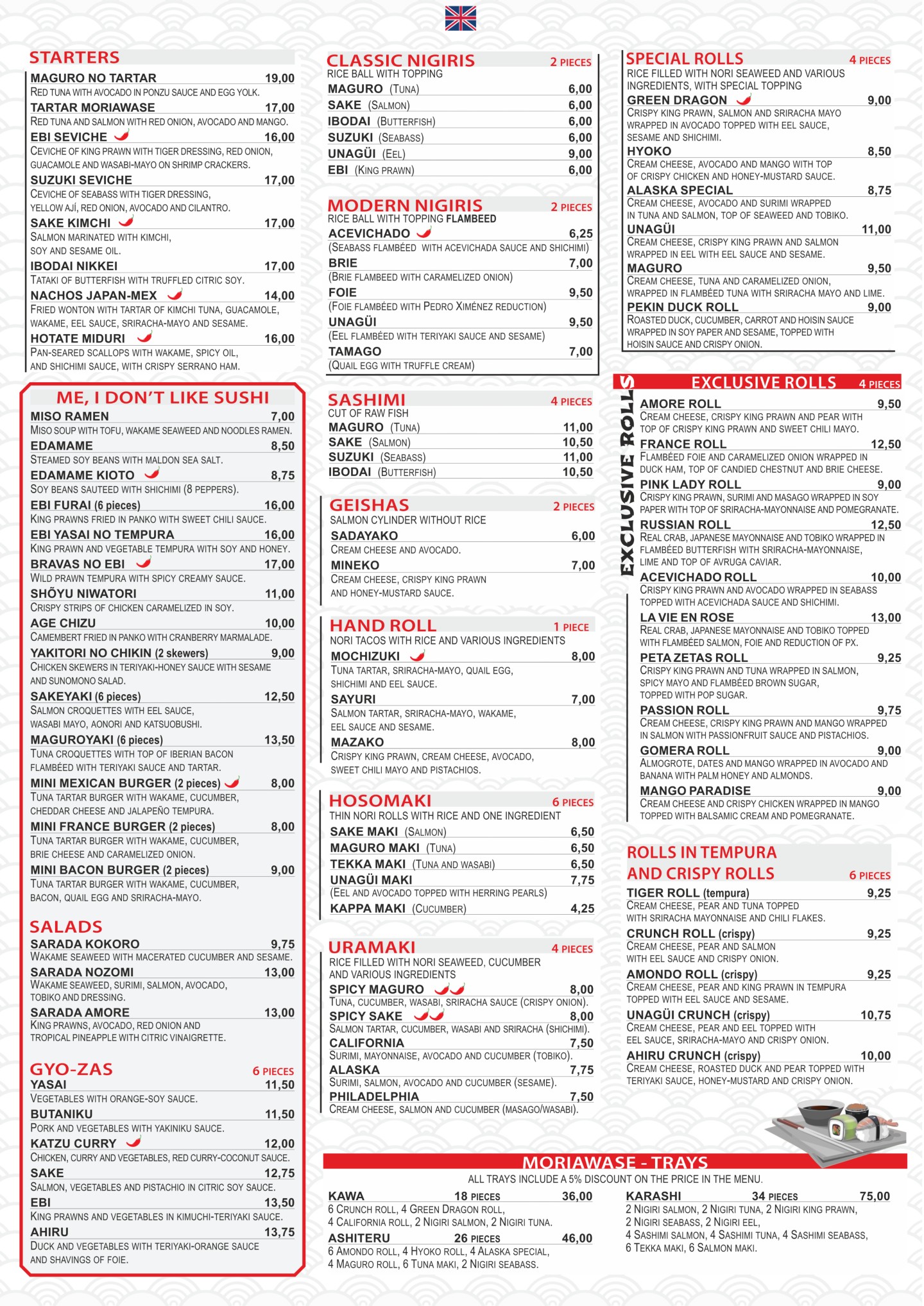 Menu 1/2 - Sushi Amore
