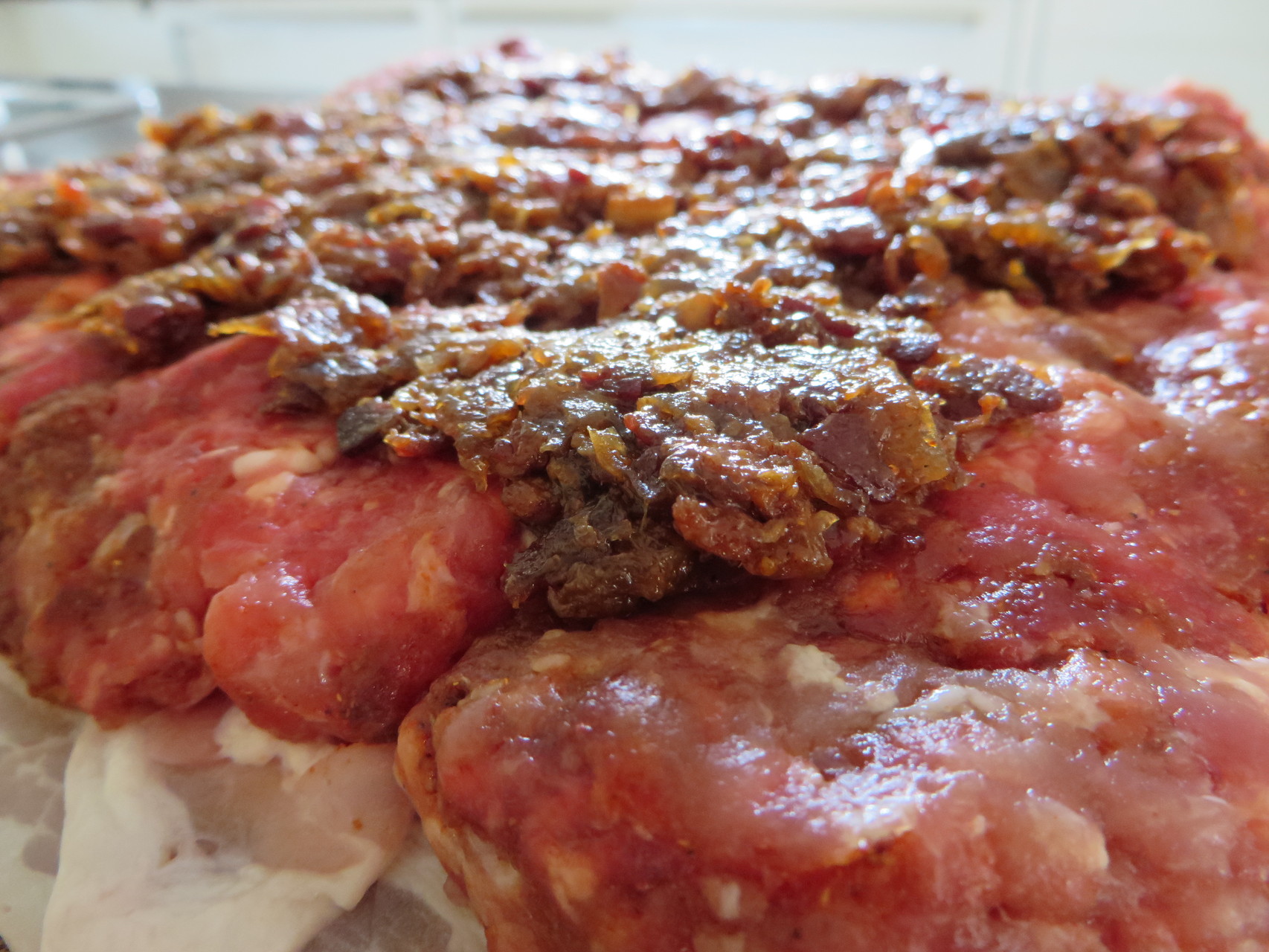 Die 2. mit Baconjam, Paprika und Gouda