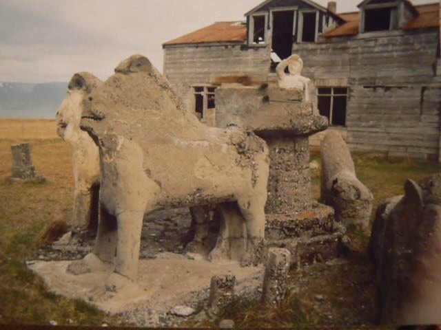 Damaged lion water fountain  1998 