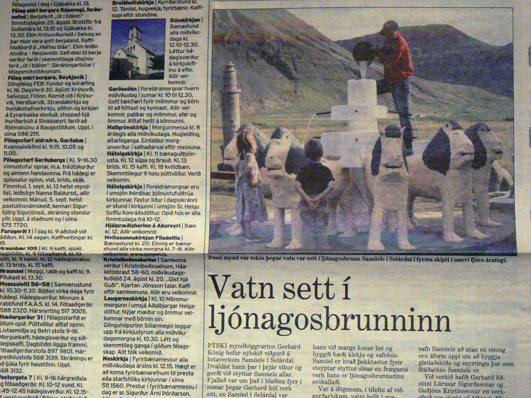 Article in DV og Mbl 24.8. 2005. The first water run with Gerhard König.