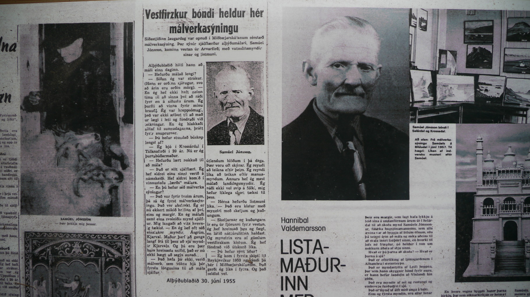 Article in Mbl 30.5. 1955 and 1958 by Hannibal Valdemarsson