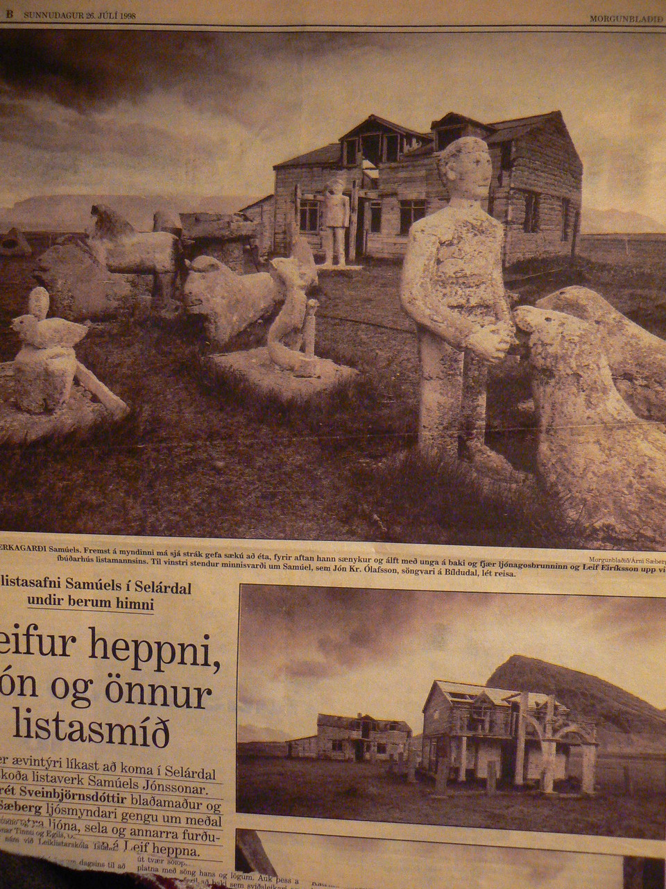 Article in Mbl 26.7. 1998 by Árni Sæberg