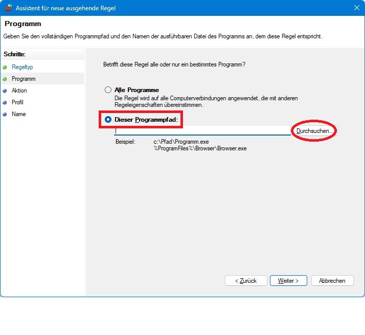 Suchen Sie den Programmpfad "C:\Programme (x86)\HeSoWa\TTTDownload2.exe".