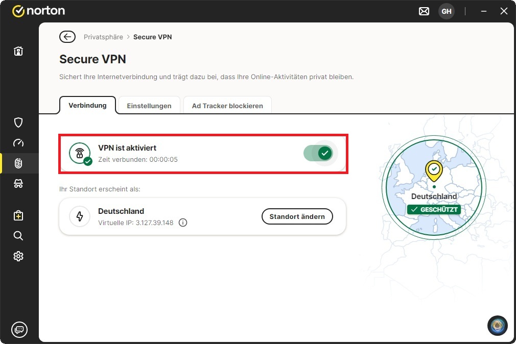 Falls jedoch VPN aktiviert ist, können Sie es ausschalten oder es sind weitere Maßnahmen notwendig.