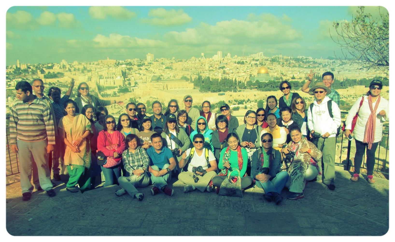 With the Filipino tourists on Mt. of Olives, 2014