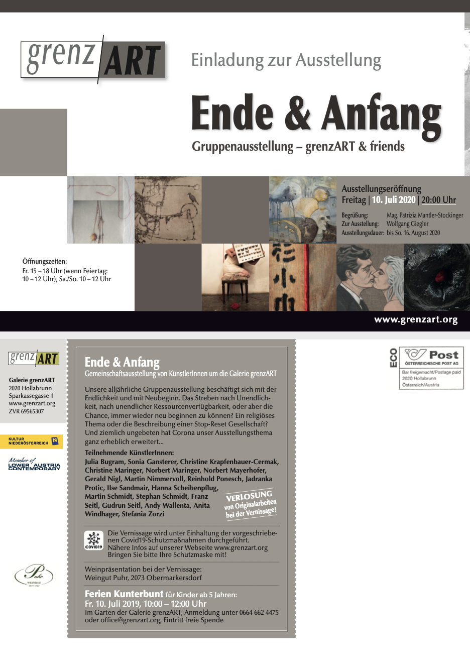 Einladung zur Ausstellung Ende & Anfang Gruppenausstellung – grenzART & friends