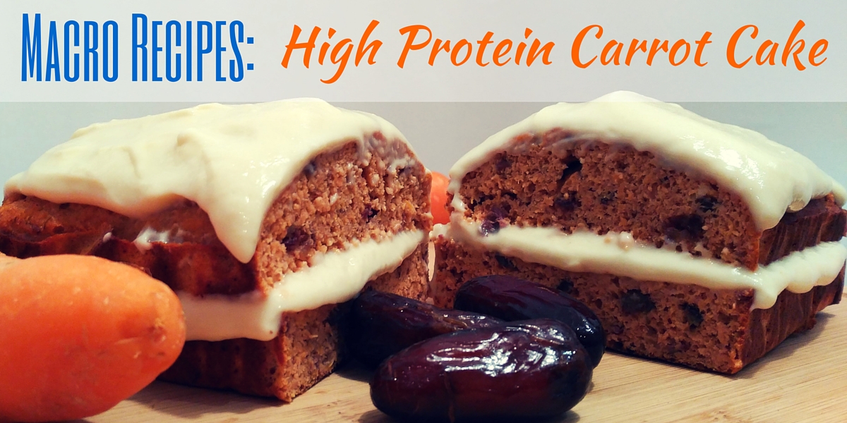 Macro Recipe High Protein Carrot Cake with Vanilla Cream Cheese Icing