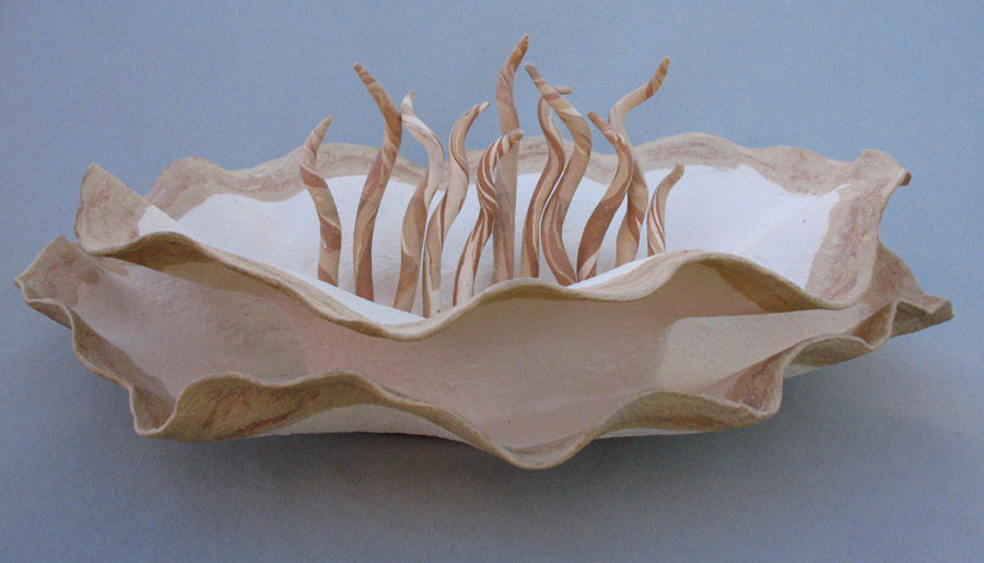 Coral Bowl with Tendrils (6.5" 16" X 11")