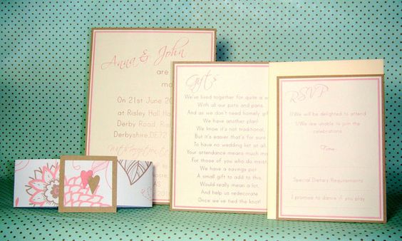 Components of a Banded style of invitation