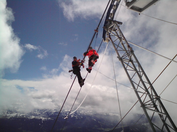 Seilwechsel Seilbahn „Fjellheisen“ in  Tromsø, Norwegen