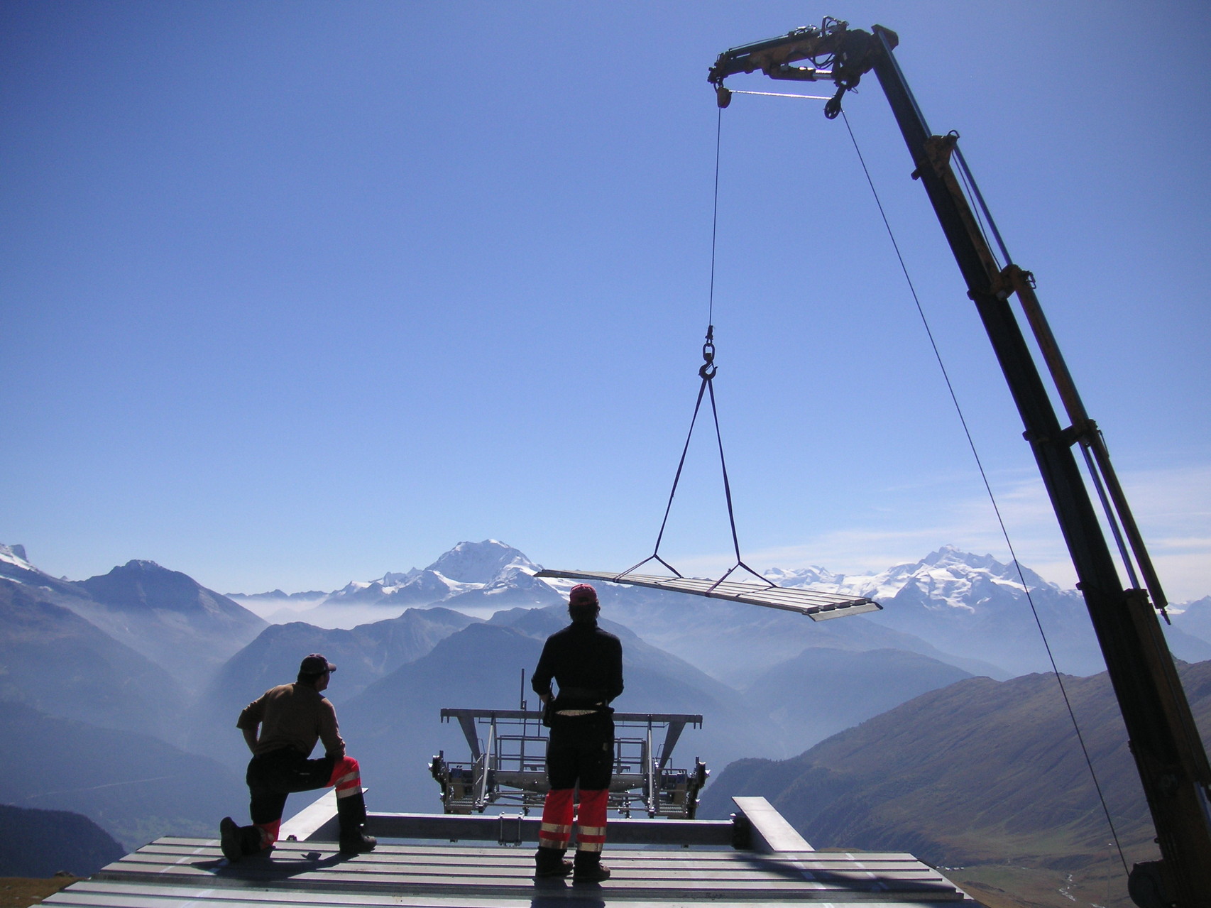 Montage 6-er Sesselbahn Bruchegg - Hohbiel, Belalp