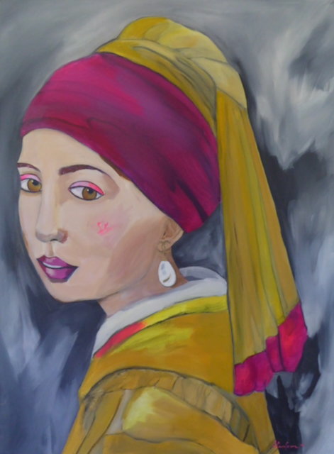 THE PEARL GIRL, acrylic on canvas, 100 x 60 cm