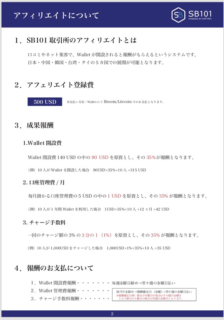 アフィリエイト会員とは - SB101 取引所Wallet＆Card案内はこちら