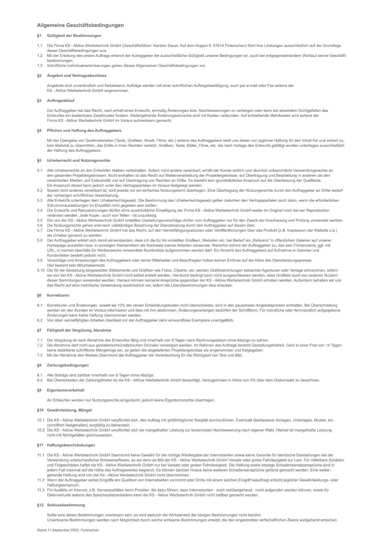 Agb Ks Werbetechniks Webseite