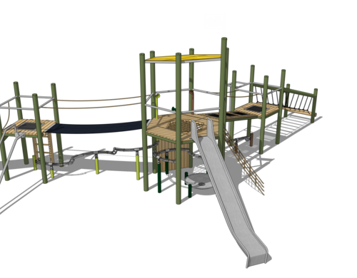Spielturm mit Murmelbahn