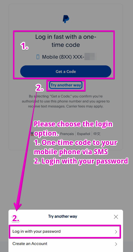 Figure 6. Login options.