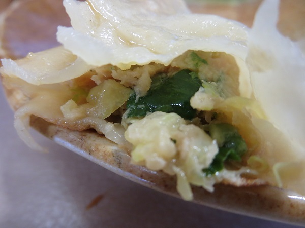 らいもんの餃子の断面の近影画像。