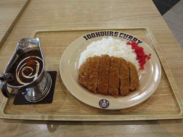 100時間カレーEXPRESSの三元豚ロースカツカレーご飯大盛りの全体画像。