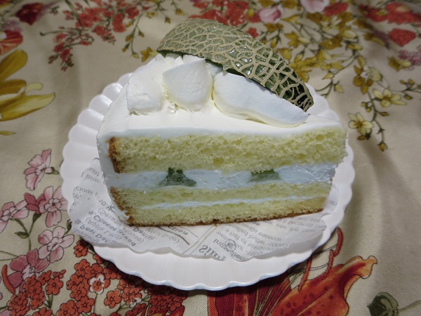 シェ・レカミエのメロンショートケーキの全体画像。