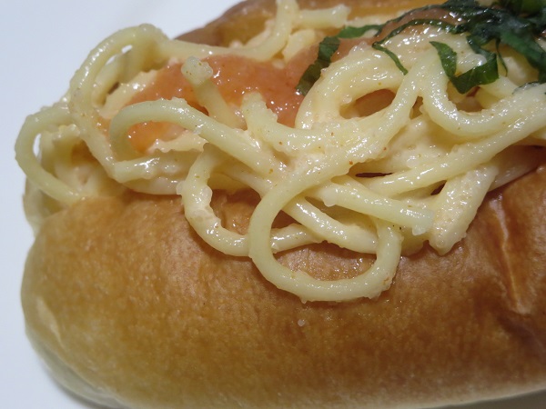 クロワッサンフレールの明太スパゲッティの近影画像。