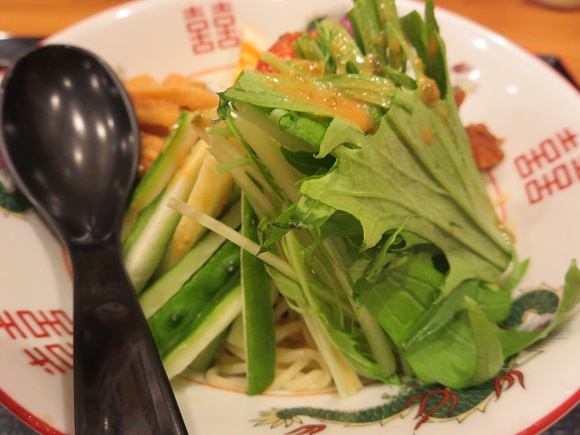 胡麻冷やし中華麺の別角度からの近影