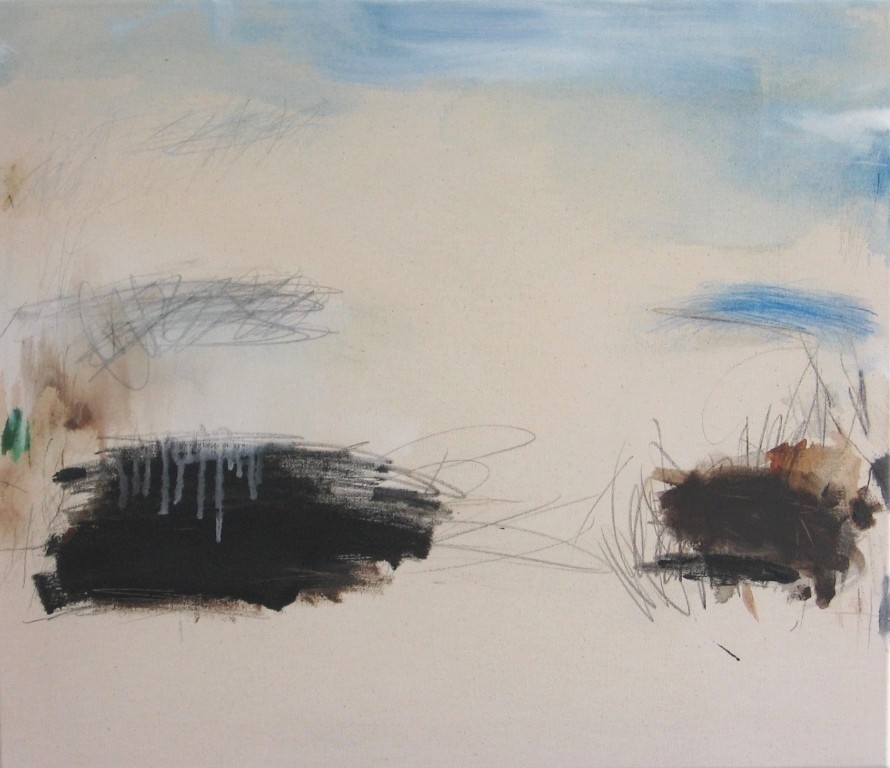 "Landschaft mit blauem Himmel"  2010  60x70cm  MT auf LW/MM on canvas