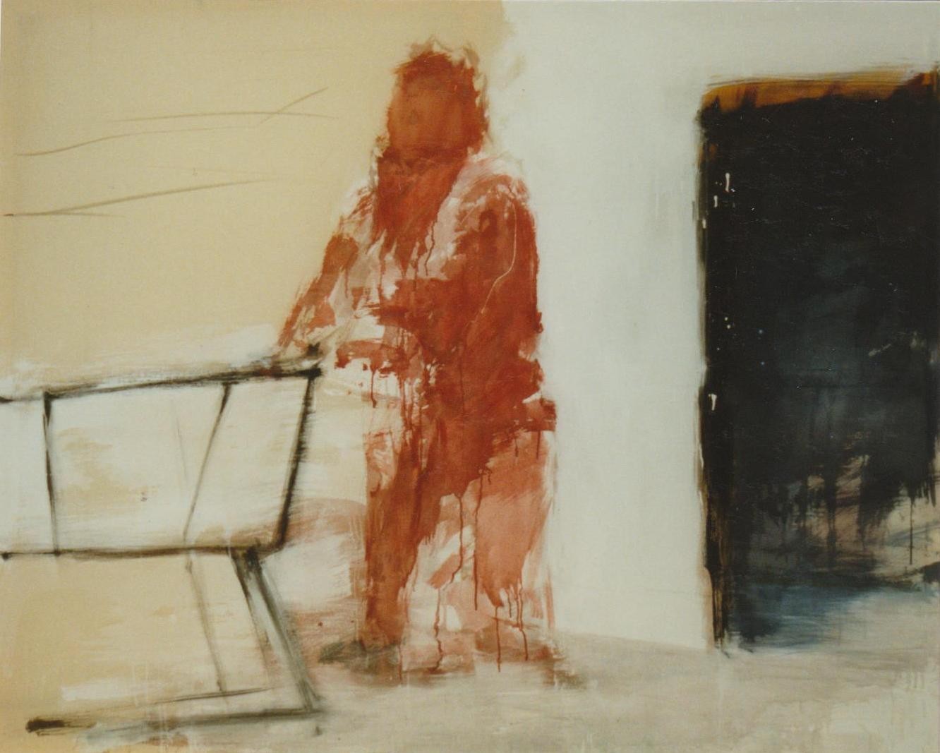 "Sokrates im Supermarkt"  1998  160x200cm  MT auf LW/MM on canvas