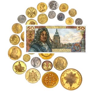 Pieces de monnaie anciennes billets
